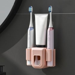 Halter f&uuml;r elektrische Zahnb&uuml;rsten + Zahnpastaspender