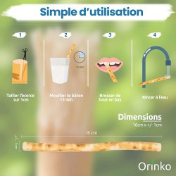 Miswak Pinde 18 stk. ORINKO Siwak Sticks 100% Naturlig Tandbrste