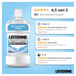 Listerine Advanced White Mild Munnvann 500 ml.