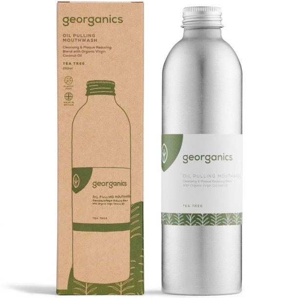 Organic Oil Pulling Georganics Tea Tree Munnvann 275 ml.
