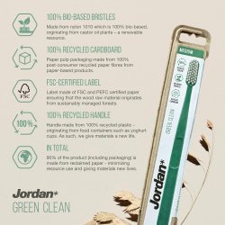 Jordan Tandbrster 2 stk. Green Clean MEDIUM