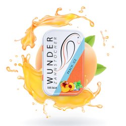 Wunder Tannpirkere Smaksatt PEACH Ice Metal Ash