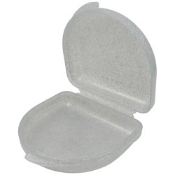 Liten glitterveske for oppbevaring av proteser, biteskinner, seler, munnbeskyttere, etc.
