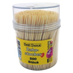 480 Stk. Zahnstocher aus Holz in einer Plastikbox