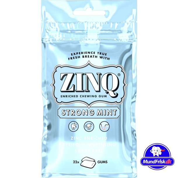 Xylitol Tyggegummi Drlig nde ZINQ Strong Mint 22 stk.