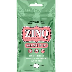 Xylitol Tuggummi Dlig andedrkt ZINQ Melon Mint 22 st.