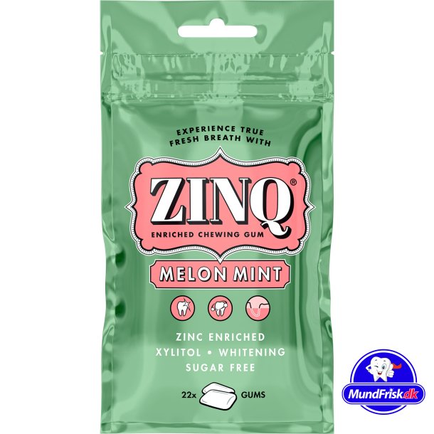 Xylitol Tyggegummi Drlig nde ZINQ Melon Mint 22 stk.
