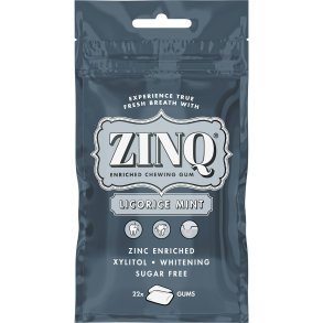 Xylitol Tuggummi Dlig andedrkt ZINQ Licorice 22 st. Mint