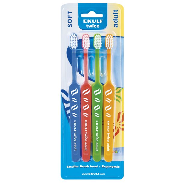 4 st. Ekulf Twice Tandborstar fr vuxna