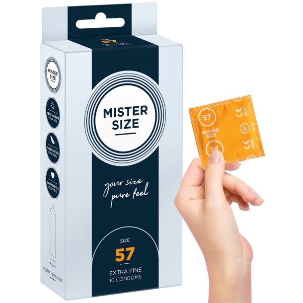 Mister Size Kondomit Pure Feel 10 kpl XS-XXXL 57 mm - L