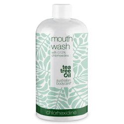 Klorhexidin Munvatten 0,12% Australian Bodycare Tea Tree Oil 500 ml.