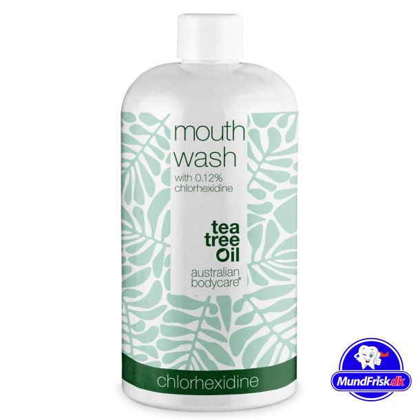 Klorhexidin Mundskyl 0,12% Australian Bodycare Tea Tree Oil 500 ml.