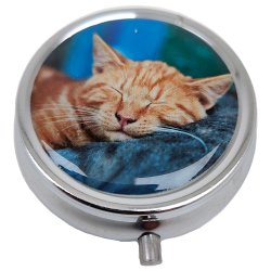 Pilleske Katte Rund Pilleboks Metal