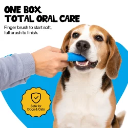 Roofus Pet Dental Kit 6-i-1 � Komplett tandv�rdsset f�r hundar och katter med enzymtandkr�m