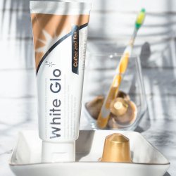 Tandblegning Tandpasta + Tandbrste WHITE GLO Coconut Oile Shine