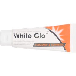 Tandblegning Tandpasta + Tandbrste WHITE GLO Curcumin &amp; Turmeric