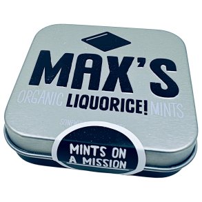 kologiske myntepastiller MAX'S Lakrisboks 35g