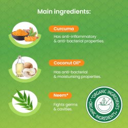 Ekologisk Whitening tandkrm HIMALAYA Botanique Gurkmeja + Coconut 75 Oil