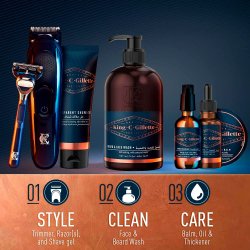 GILLETTE Barberskraber KING C. Neck Razor + Ekstra Barberblad