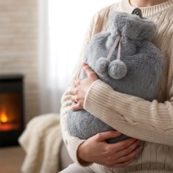 VILDE Varmedunk Gr� Plysbetr�k � 2 liter komfort og varme