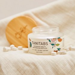 Natuurlijke Tandpastatabletten met Hydroxyapatit &amp; Xylitol TANITABS Fresh Mint Herbruikbare Pot 124 stuks