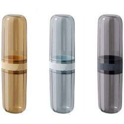 Transparent Rejse-etui til tandb�rste og tandpasta � hygiejnisk, kompakt og stilrent