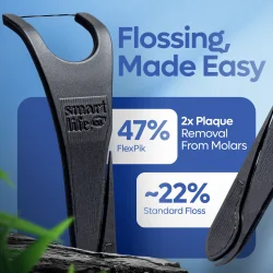 SmartLifEco FlexPik Charcoal Flosspicks � Effektiv tanntr�d med aktivt kull (50 stk.)