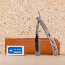 Shavette Big Moustache Grey Barberkniv