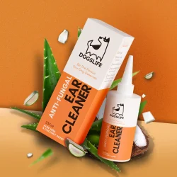 DogsLife Anti-Fungal Ear Cleaner � Ohrenreiniger für Hunde mit aloe vera und kokos � 237 ml