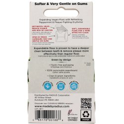Vegansk tandtrd Radius Sponge Floss Peppermint &amp; Coconut 50 mtr