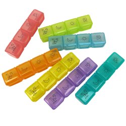 Pillebokser i veske imitert skinn 28 rom Ukentlig dosering