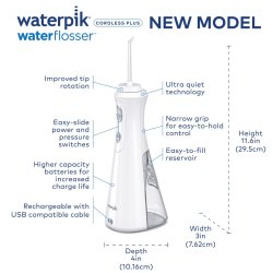 Waterpik Portable Mundusch White Cordless Plus NY modell