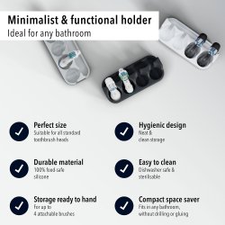 Qikfresh Hllare Fr Borsthuvuden Silikon 4-delat