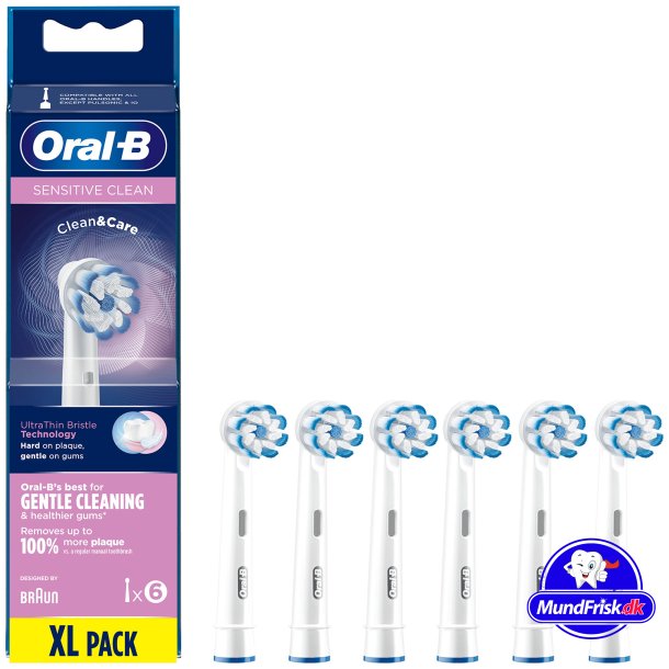 6 stycken. Oral-B Sensitive Clean &amp; Care borsthuvuden