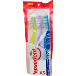 PEPSODENT Tandborstar 3 st. Daily Clean Action 1-2-3 Medium