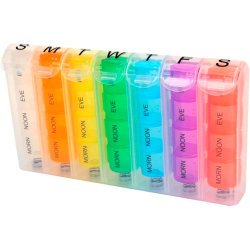 Ugentlig pille�ske med farvekodede dagsrum � nem, sikker og overskuelig medicinh�ndtering