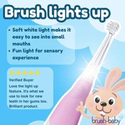 BRUSH-BABY BabySonic Pink Eltandborste � skonsam start p� god munv�rd (0�3 �r)