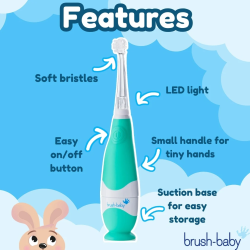 BRUSH-BABY BabySonic Eltandborste Green (0�3 �r)