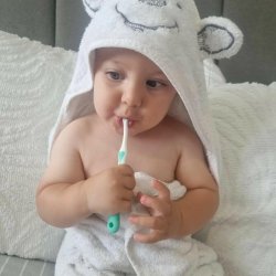 BRUSH-BABY Tandb�rste 0�18 m�neder 1 stk. - Ekstra bl�d tandb�rste til de allerf�rste t�nder