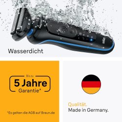 Braun Series 5 52-N7200cc Elektrisk Barbermaskin Black/Blue med SmartCare Center