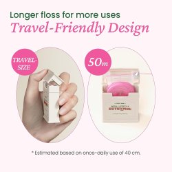 Euthymol Pink Dental Floss tandtr�d med mint och veganskt vax (50 m)