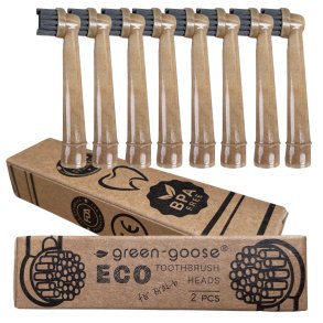 Brossettes de rechange d'origine v�g�tale pour brosses � dents �lectriques Oral-B Green-Goose (8 pcs)