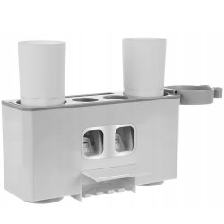 Zahnb&uuml;rstenhalter mit Zahnpastaspender und Zahnbecher