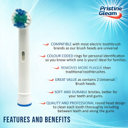 Borstar till Oral-B PRISTINA GLEAM Universal Brush Heads 2 st.