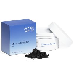 Tandpasta Pulver ALPINE WHITE Charcoal Powder � Naturlig tandblegning udviklet i Schweiz (30 g)