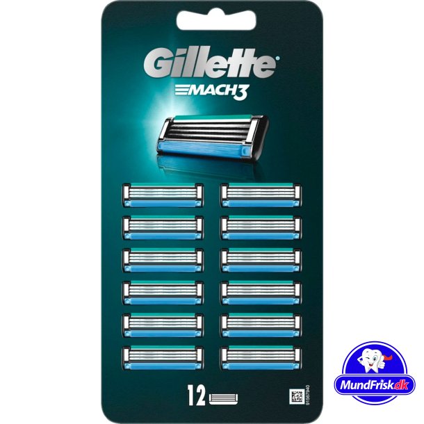 Gillette 12 stk. Barberblader Mach3