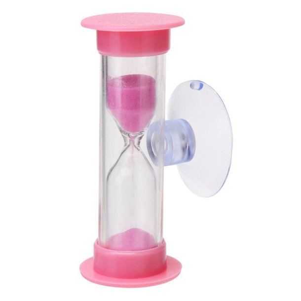 Timeglass med sugekopp 3 minutter PINK