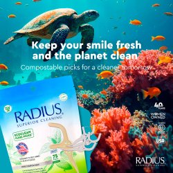 Komposterbara tandtrdsplockar RADIUS EcoClean Floss 50 st.