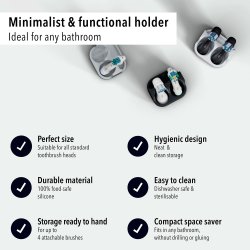 Qikfresh Hllare Fr Borsthuvuden Silikon 2-delat