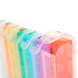 Ugentlig pille�ske med farvekodede dagsrum � nem, sikker og overskuelig medicinh�ndtering